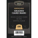 (1pk of 100) Cardboard Gold CBG Graded Card Pro Sleeves Next Generation Archival Protection Pro Sleeves Keeps Graded Sports and Gaming Cards Ultra Protected