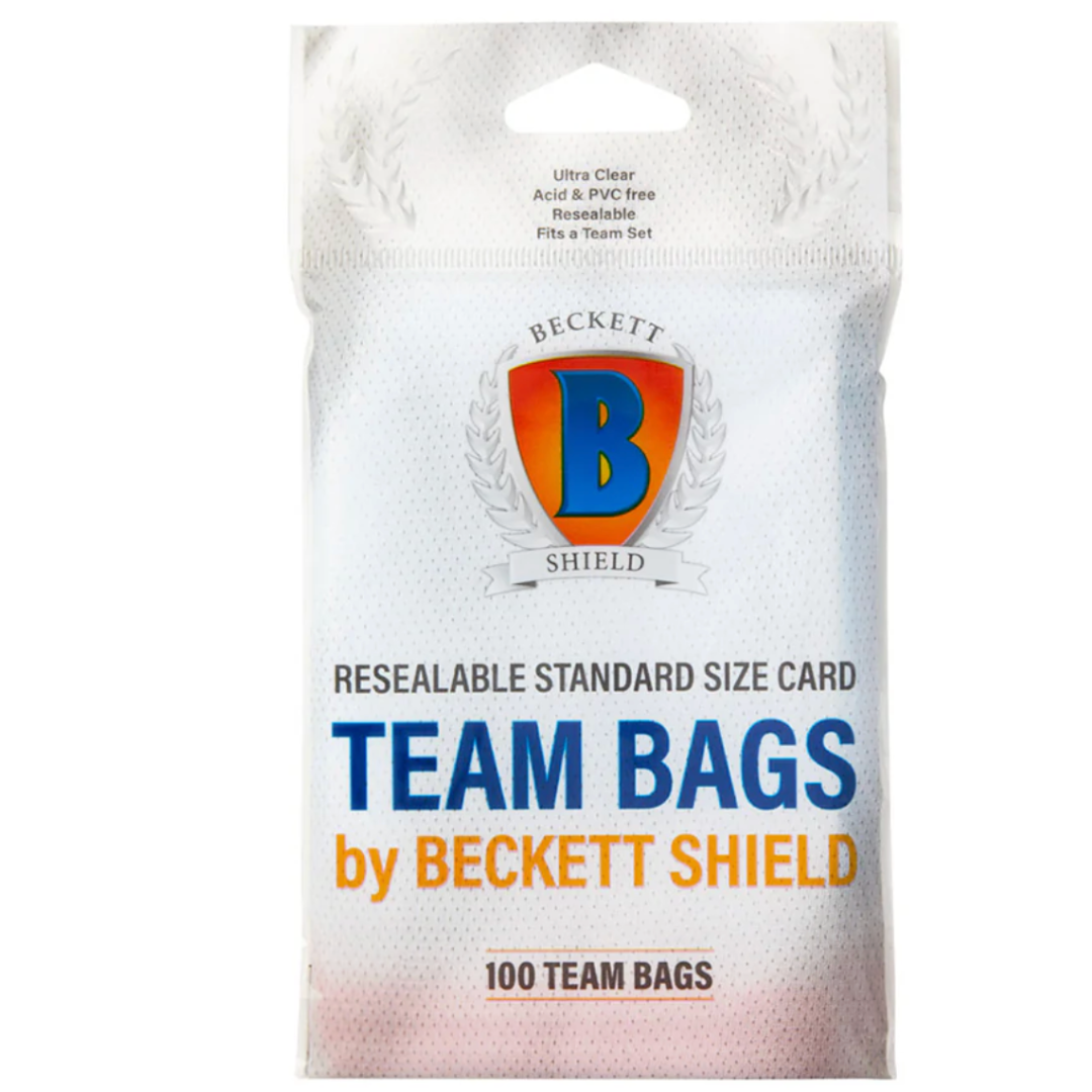 Beckett Shield Team Bags Resealable Pack of 100 Perfect for Toploaders