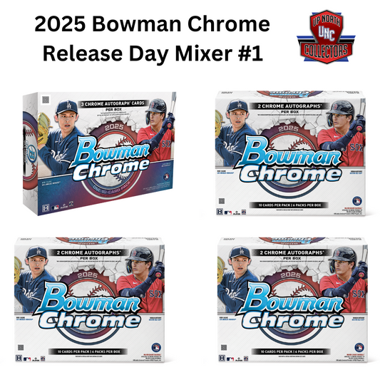 2025 Bowman Chrome Release Day 4-Box Mixer!! 3 Hobby/1 Breakers Delight