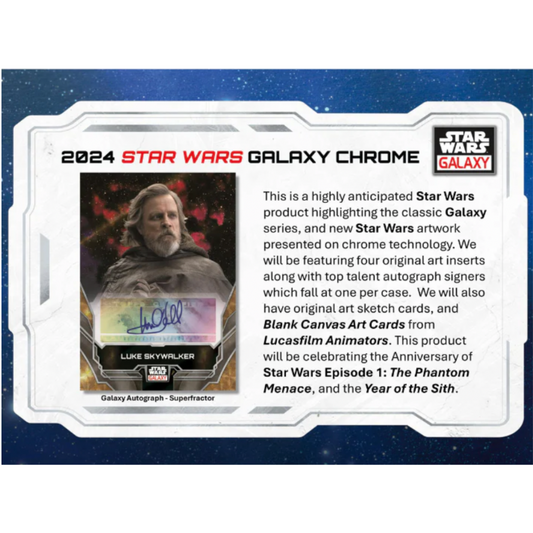 2024 Topps Star-Wars Galaxy Chrome Hobby Box Pre-Order Ships 11/1